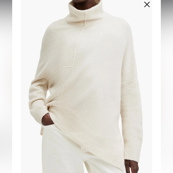 AllSaints Lock Rolled Neck Asymmetric Sweater size medium - Picture 1 of 12